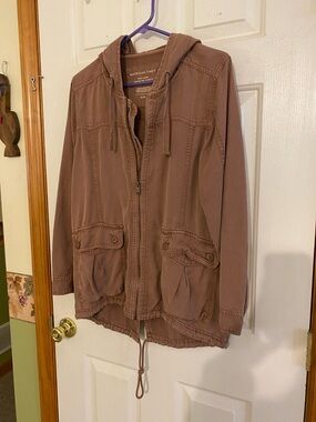 American Eagle Rust Hooded Utility Jacket